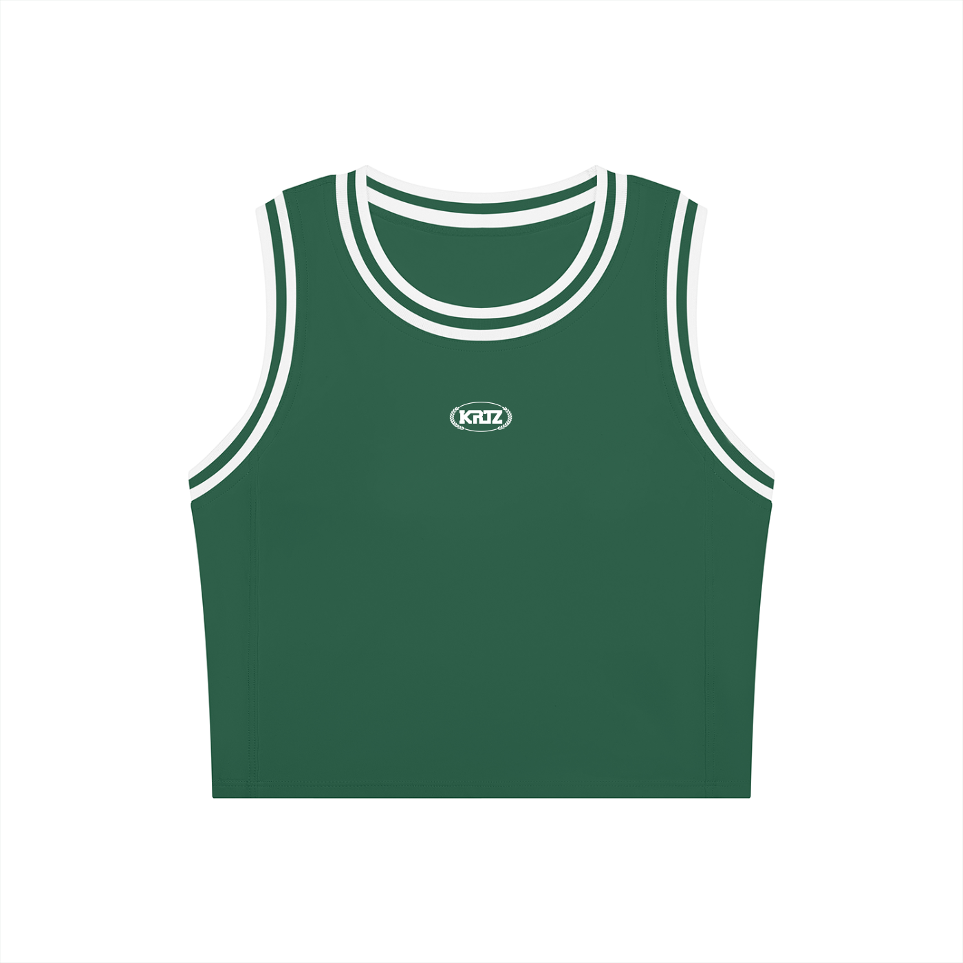 KORTEZ - Yoga Performance Tank Top / Blackish Green with White