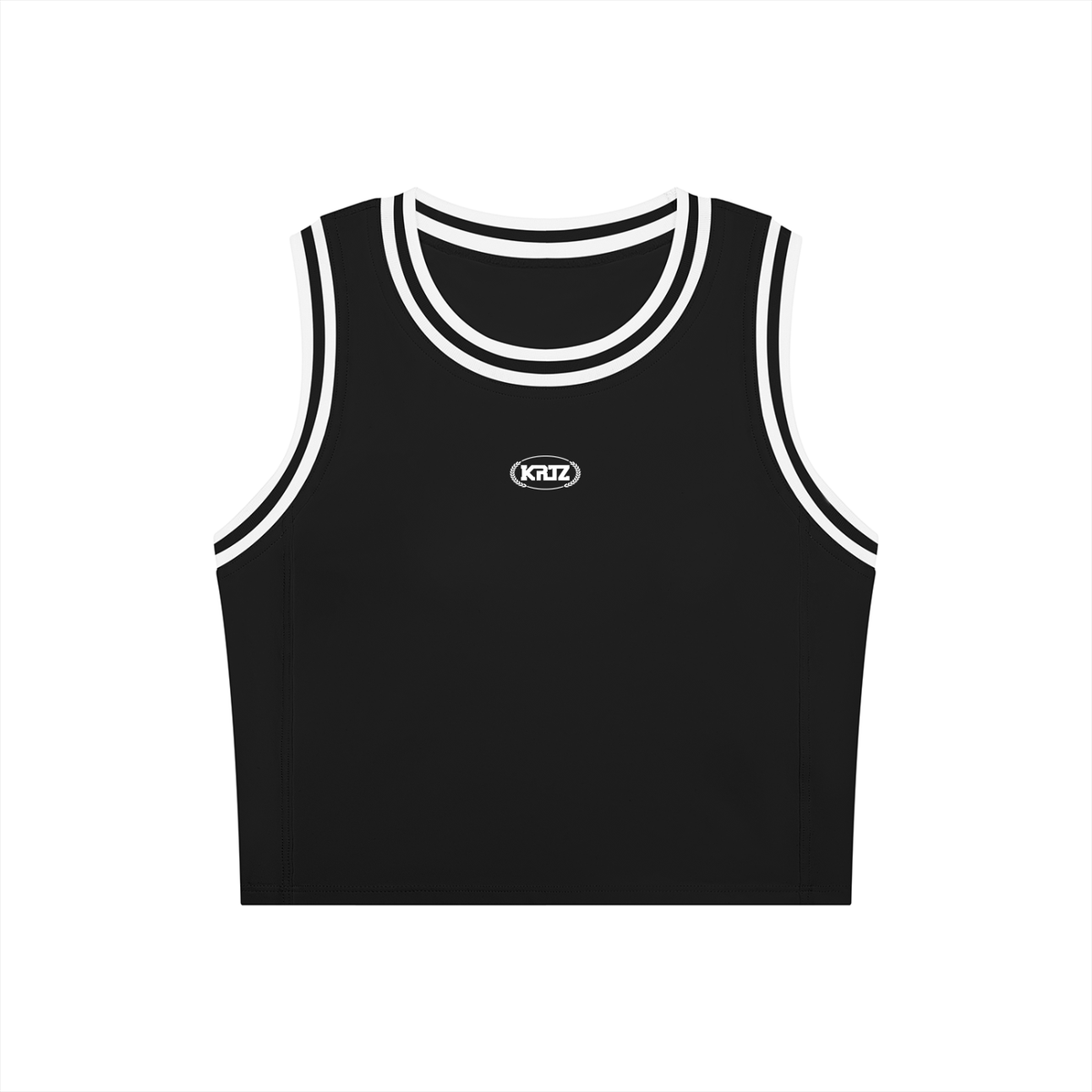 KORTEZ - Yoga Performance Tank Top / Black with White