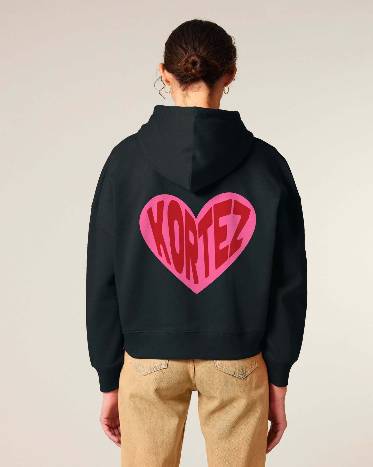 KORTEZ - HeartBeat Crop Hoodie (Black)