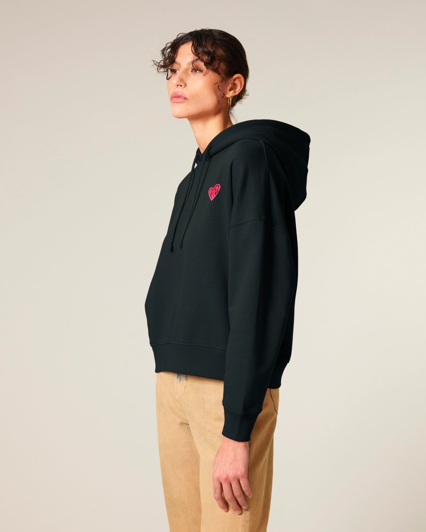 KORTEZ - HeartBeat Crop Hoodie (Black)
