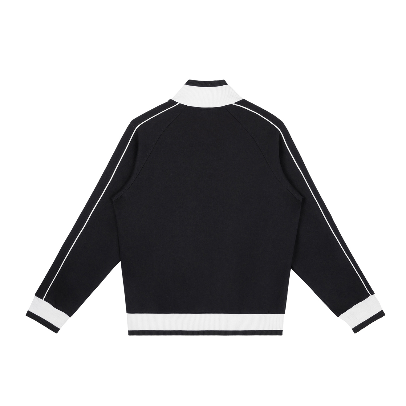 KORTEZ - Raglan Zip Track Jacket / Black & White