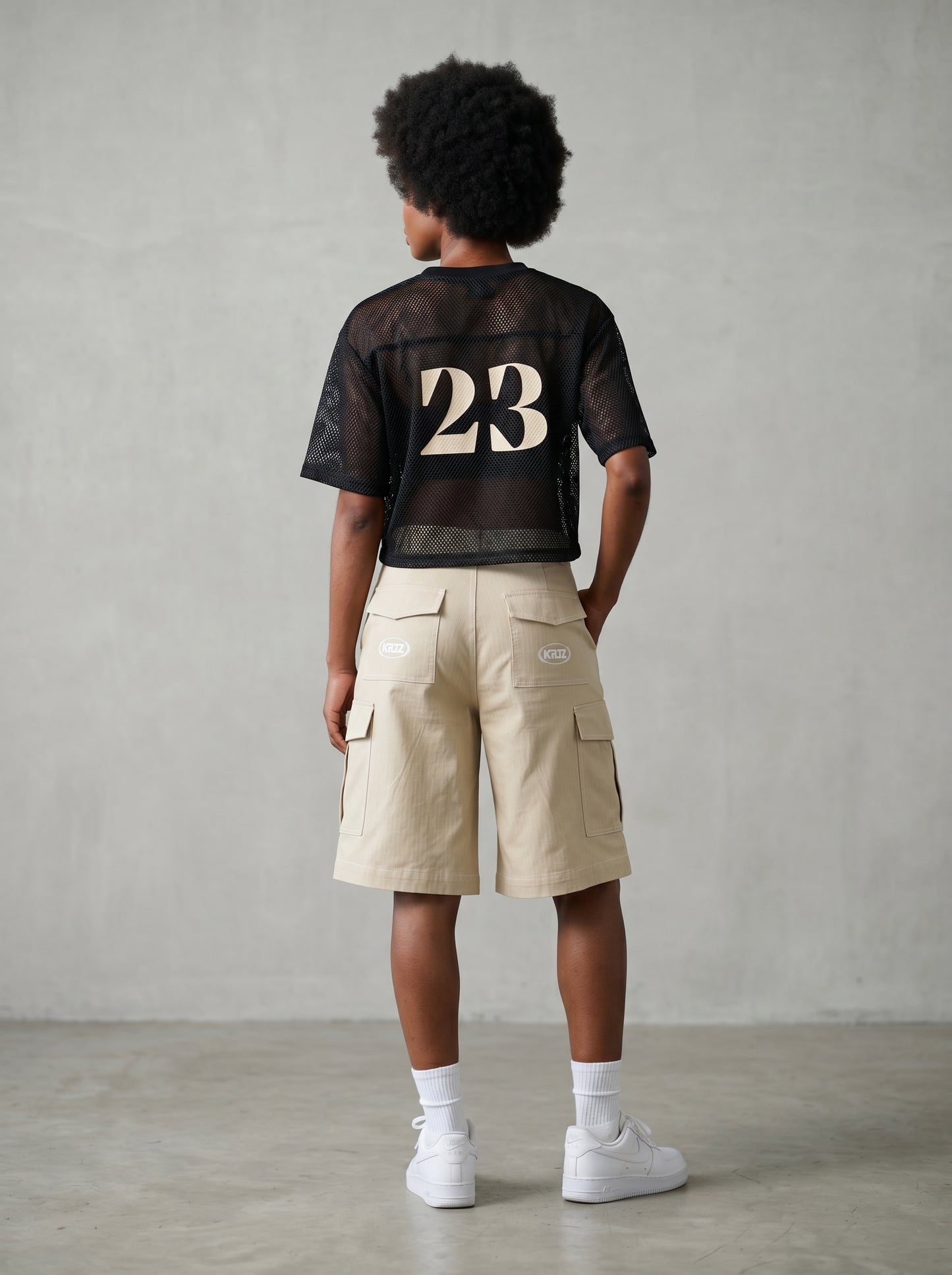 KORTEZ - See-through Net T-Shirt / Black