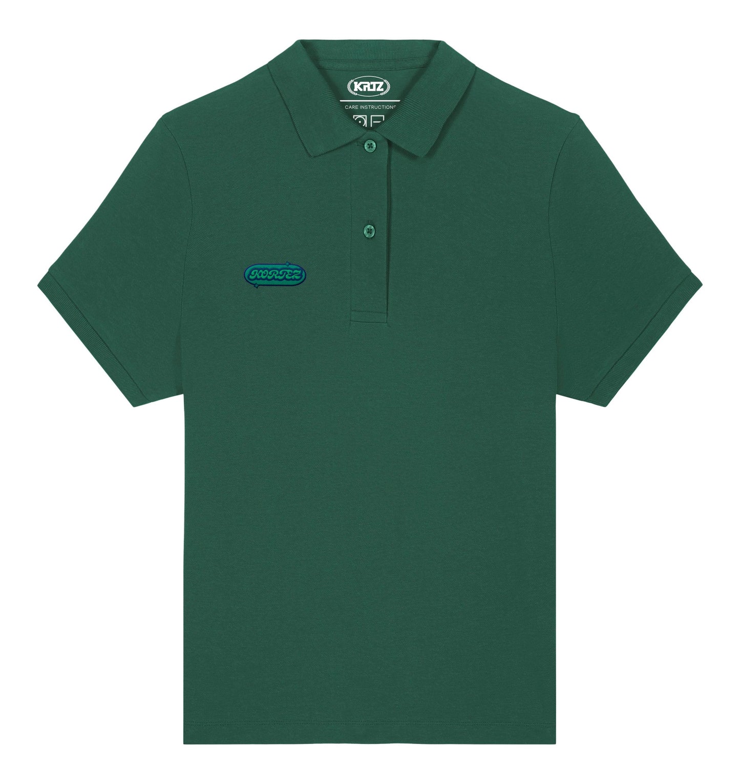 KORTEZ - Old School Badge Polo / Bottle Green