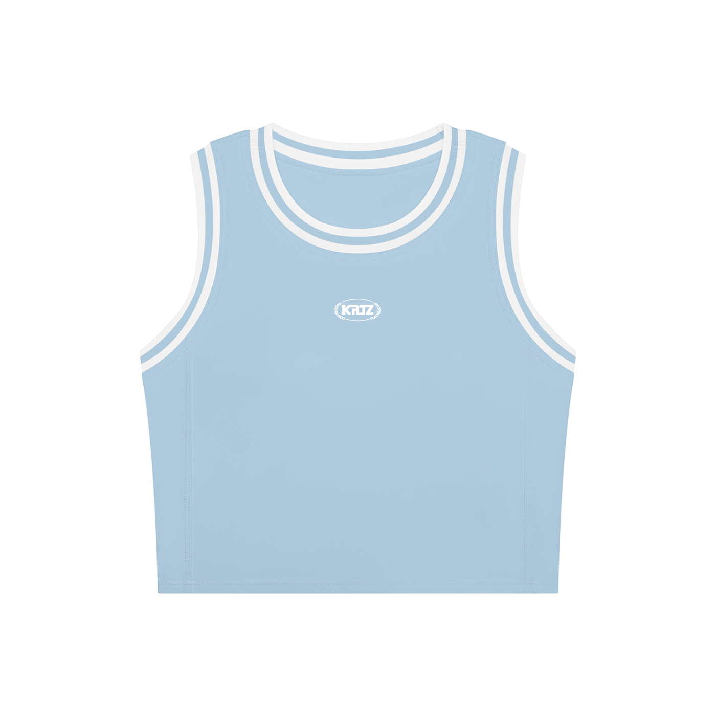 KORTEZ - Yoga Performance Tank Top / Sky Blue with White