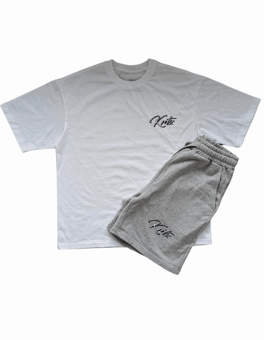 KORTEZ - Short Set (White/Heather-grey)