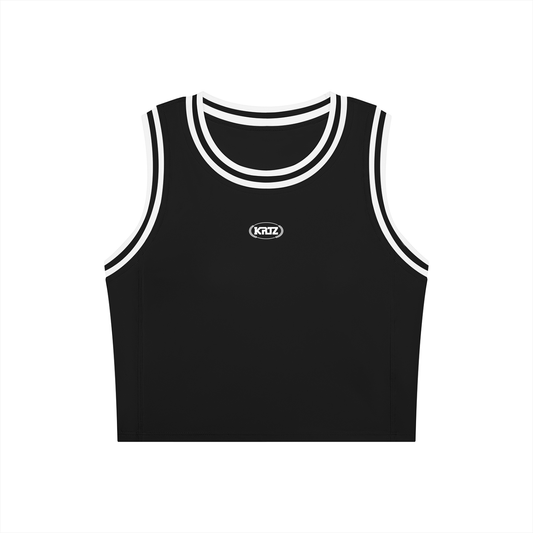 KORTEZ - Yoga Performance Tank Top / Black with White