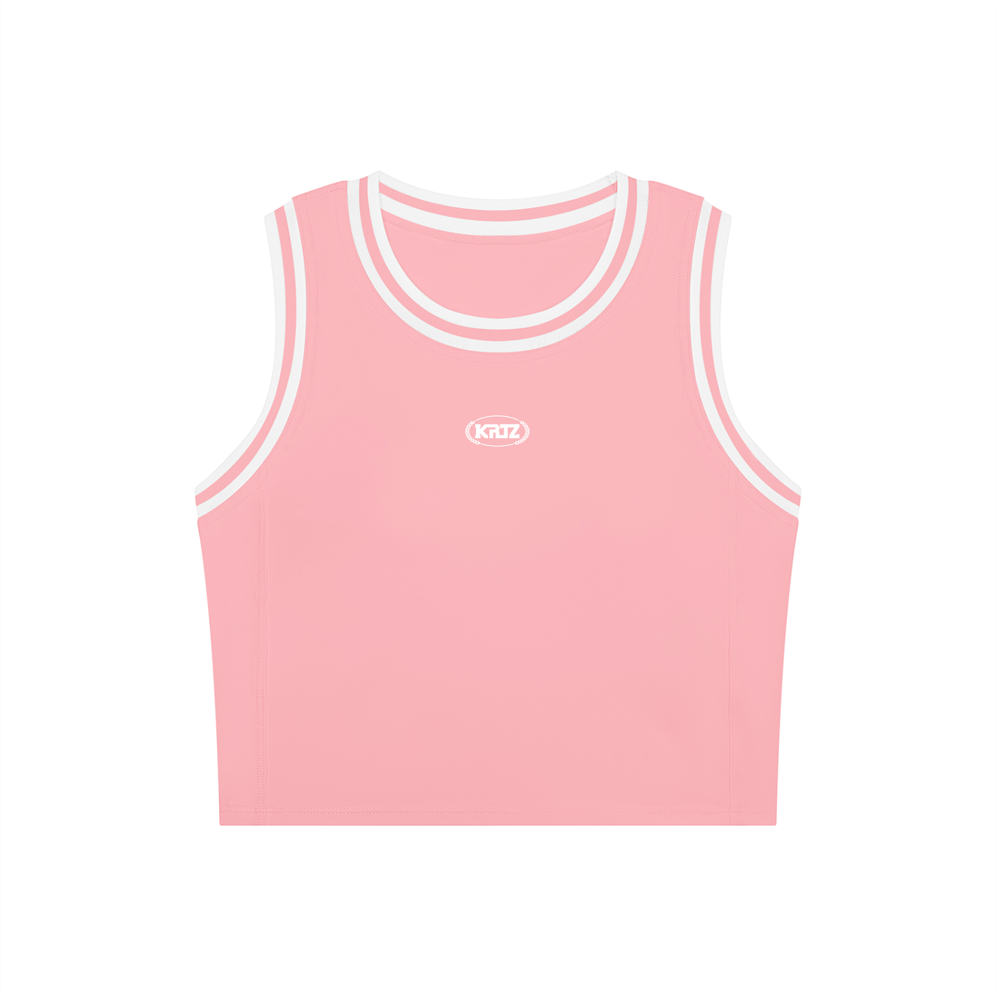 KORTEZ - Yoga Performance Tank Top / Rose Pink with White