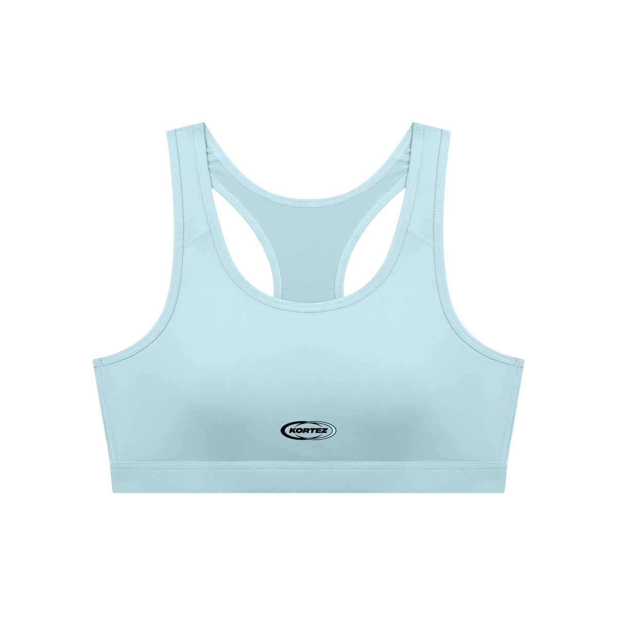 KORTEZ - Cropped Performance Sports Bra / Sky Blue