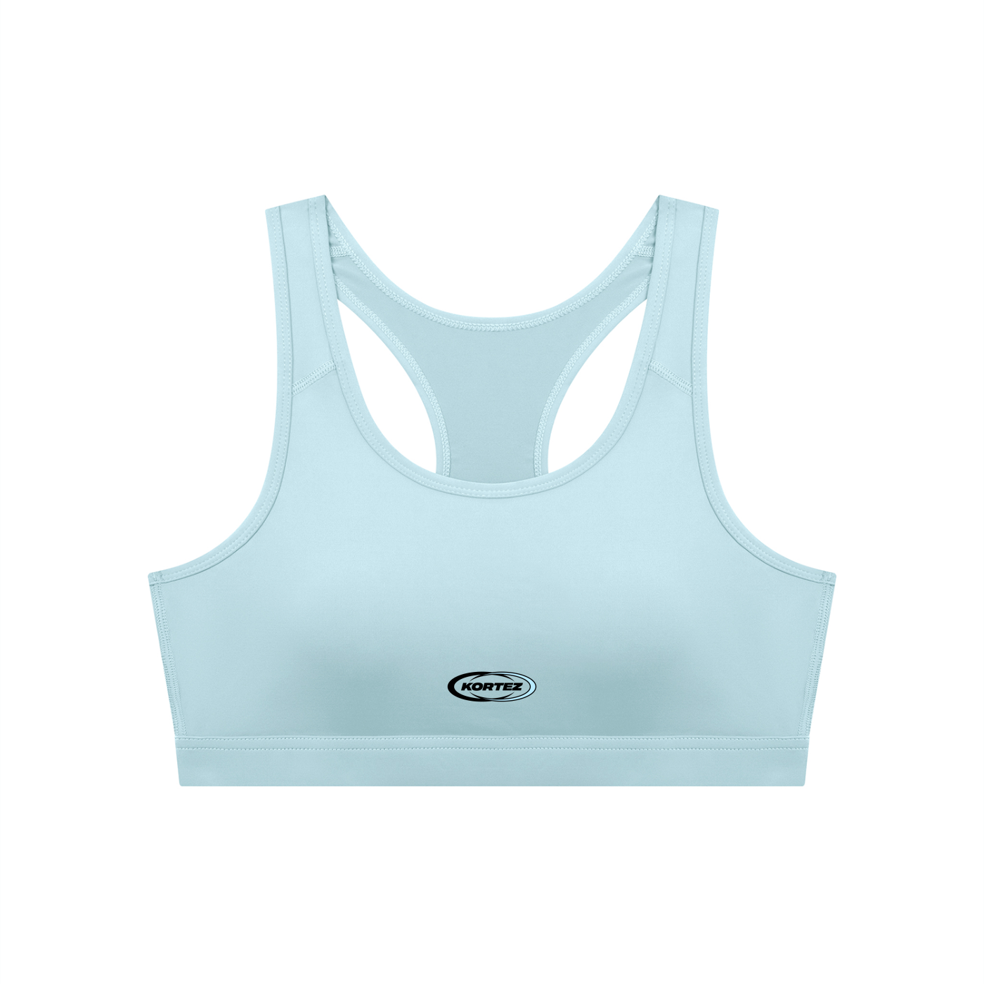 KORTEZ - Cropped Performance Sports Bra / Sky Blue