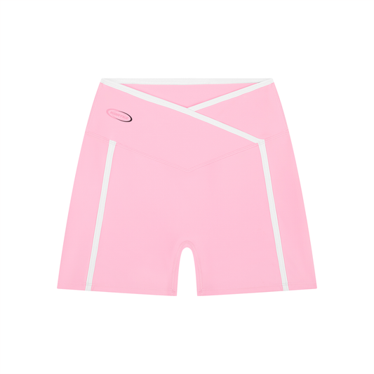 KORTEZ - Women’s High Rise Yoga Performance Shorts / Light Pink