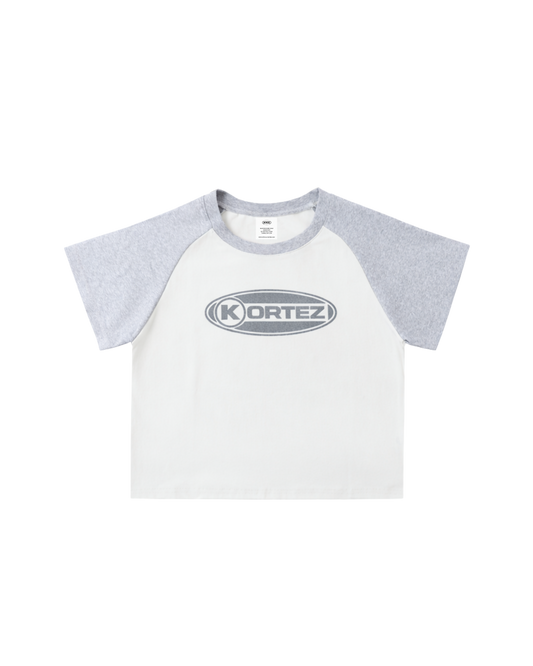 KORTEZ – Classic Oval T-Shirt / White & Gray