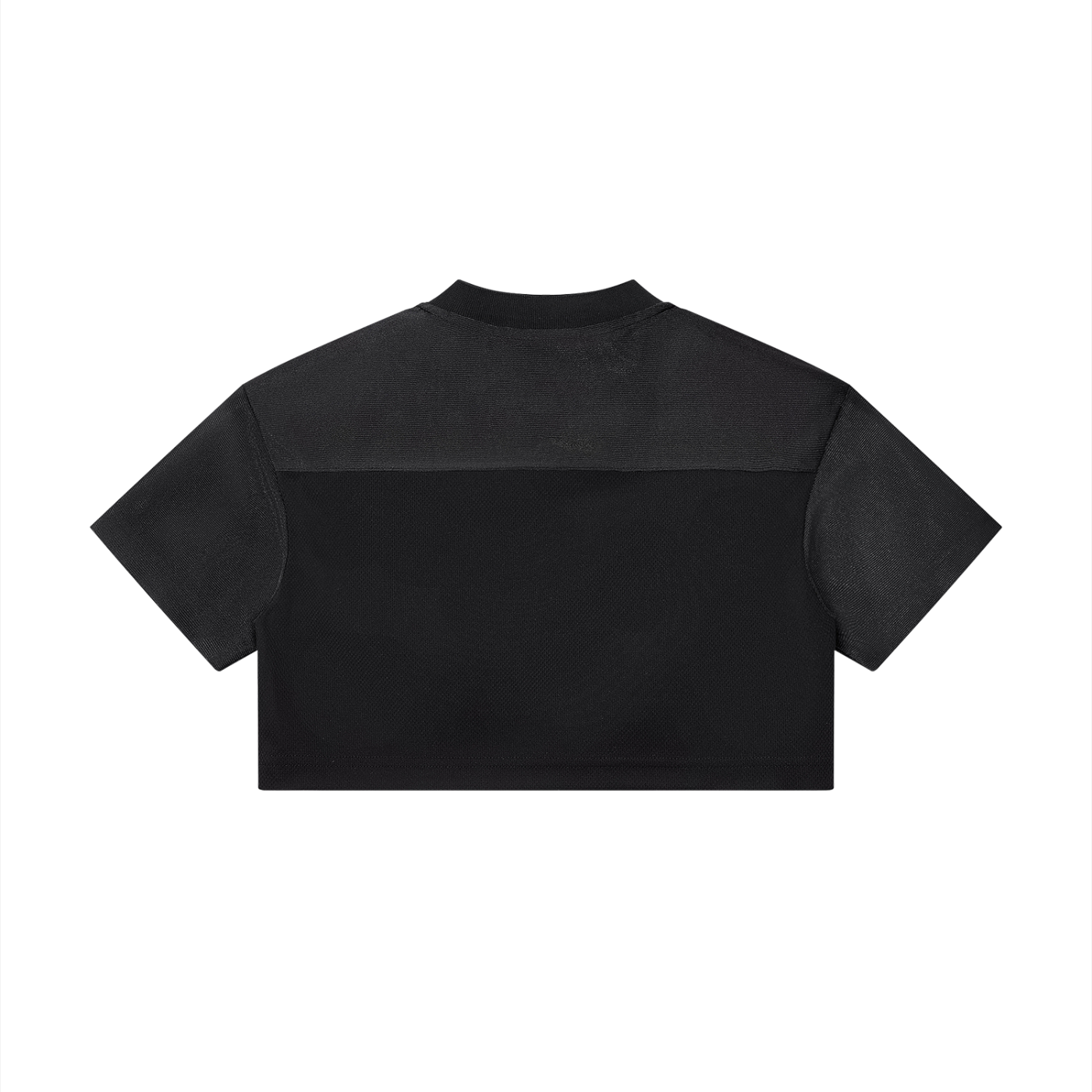 KORTEZ - Cropped Paneled V-Neck Jersey / Black