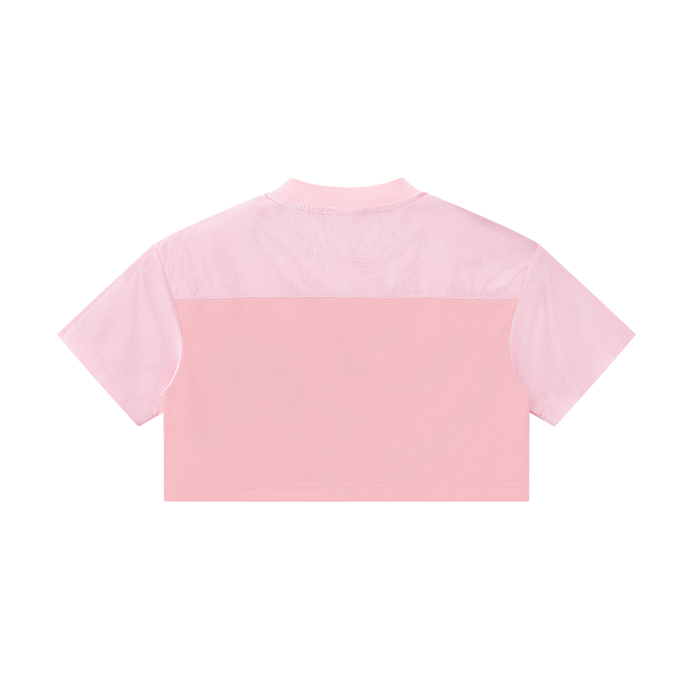 KORTEZ - Cropped Paneled V-Neck Jersey / Pink