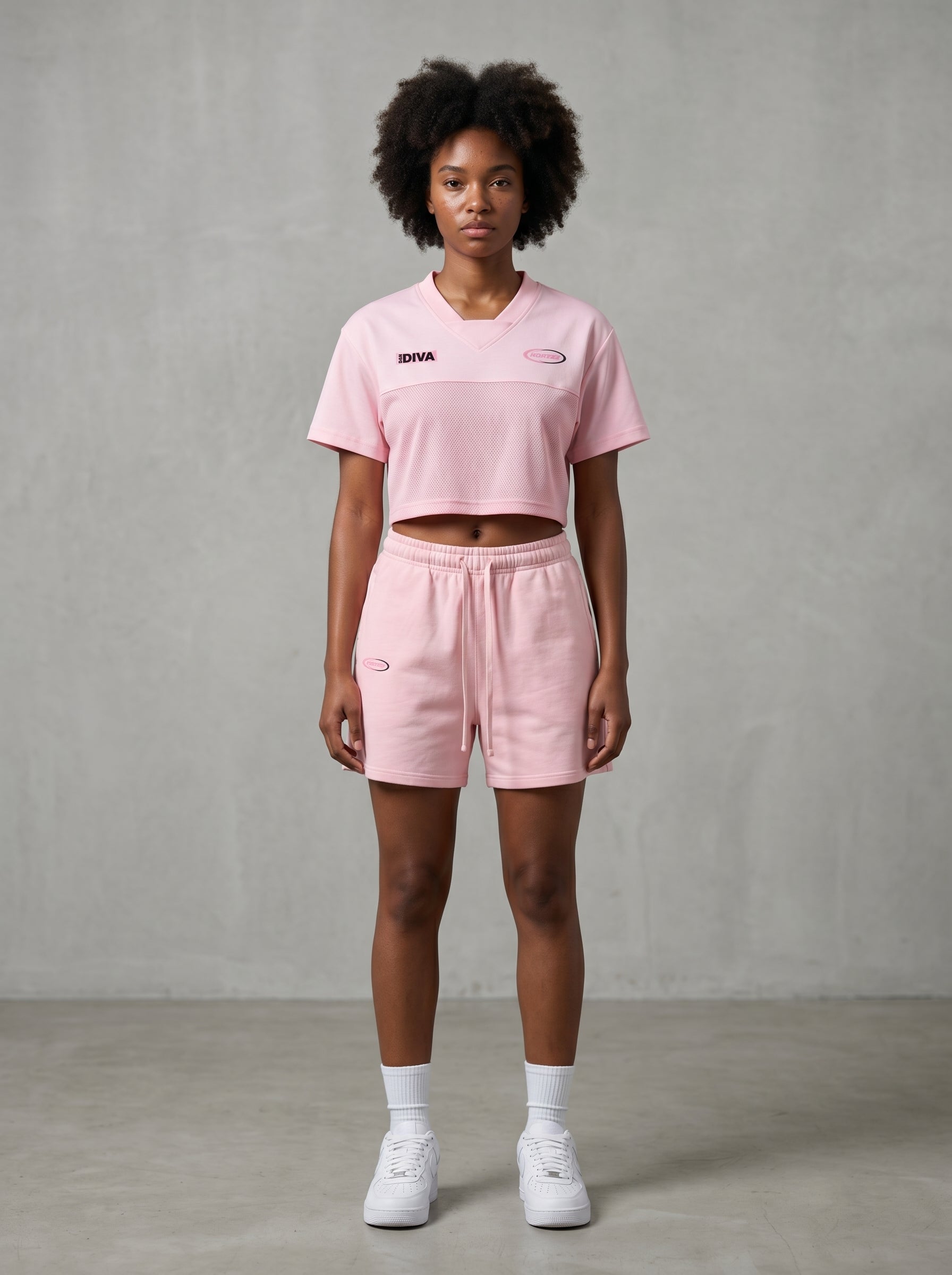 KORTEZ - Vintage Wash Cotton Shorts / Pink