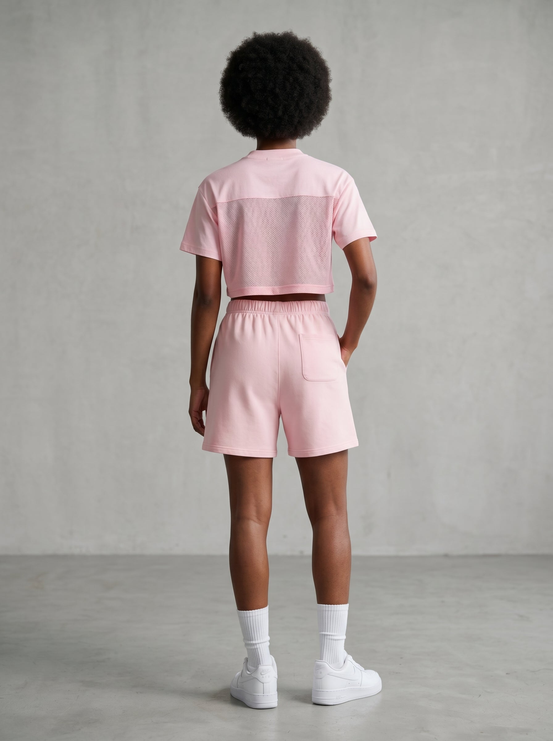 KORTEZ - Vintage Wash Cotton Shorts / Pink