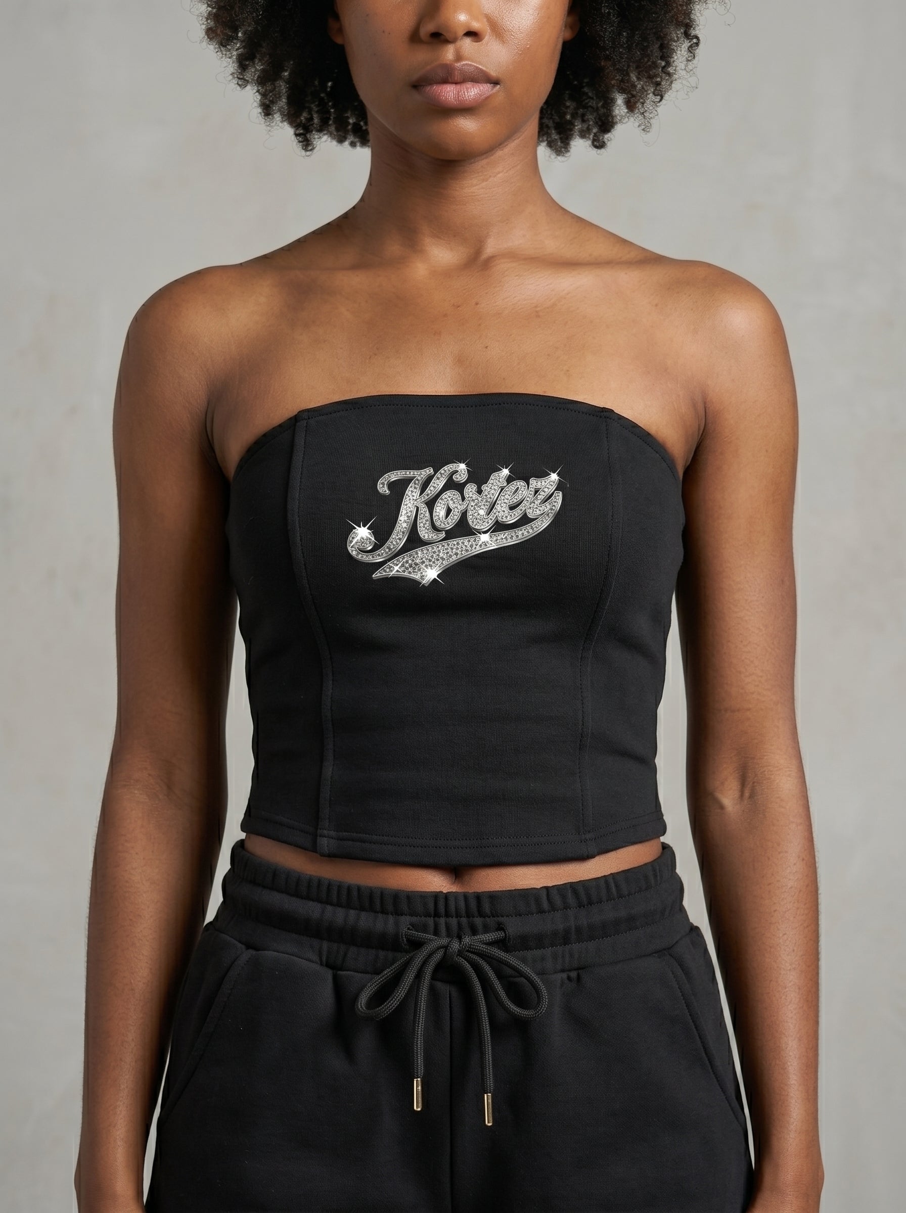 KORTEZ - Cropped Tube Top / Black
