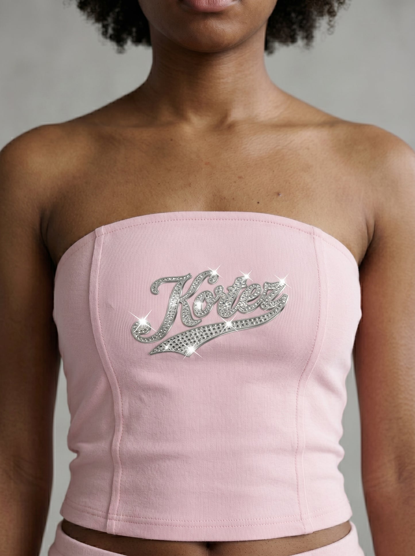 KORTEZ - Cropped Tube Top / Pink