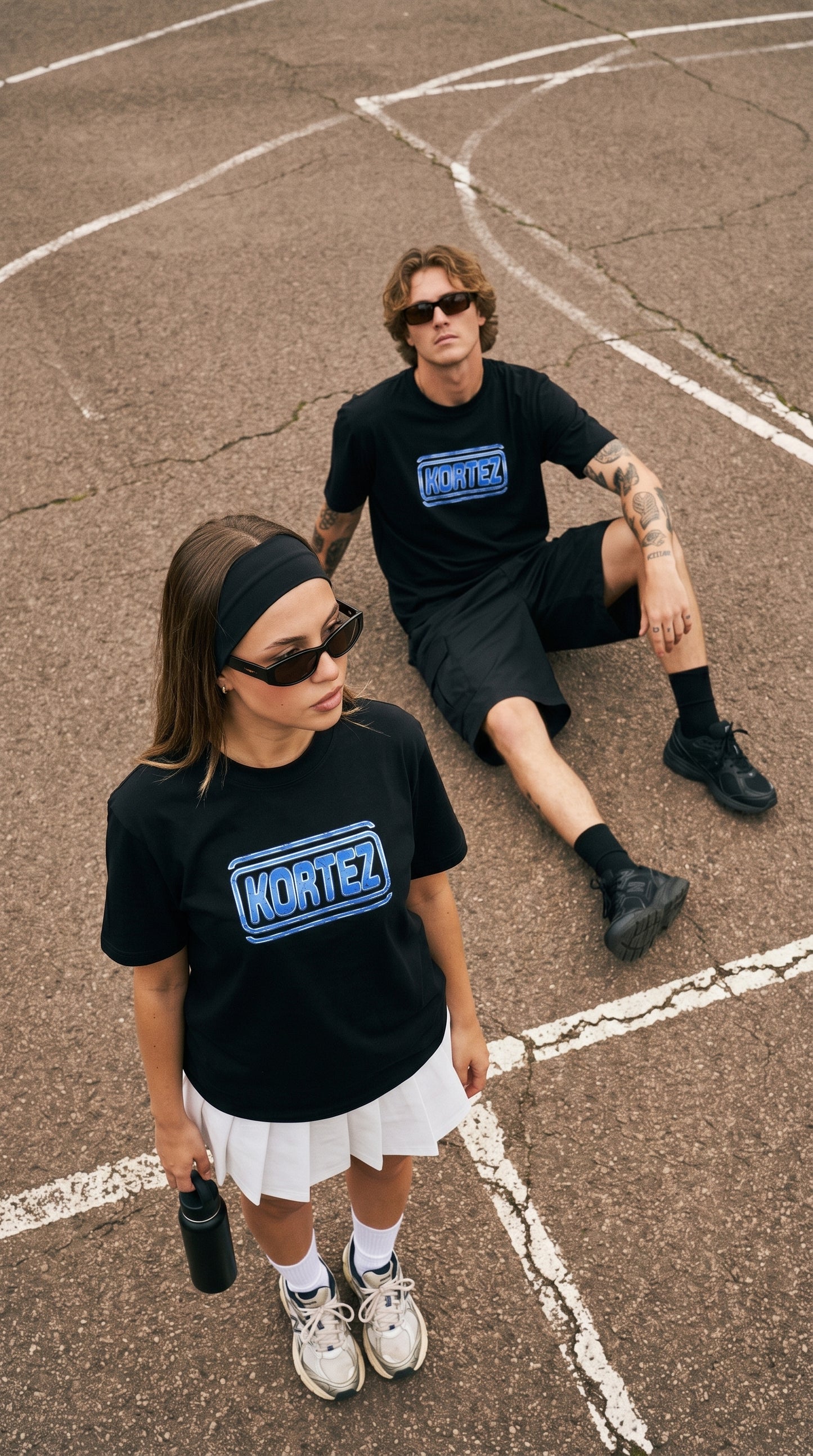 KORTEZ - Distressed Stamp Heavyweight Tee / Black
