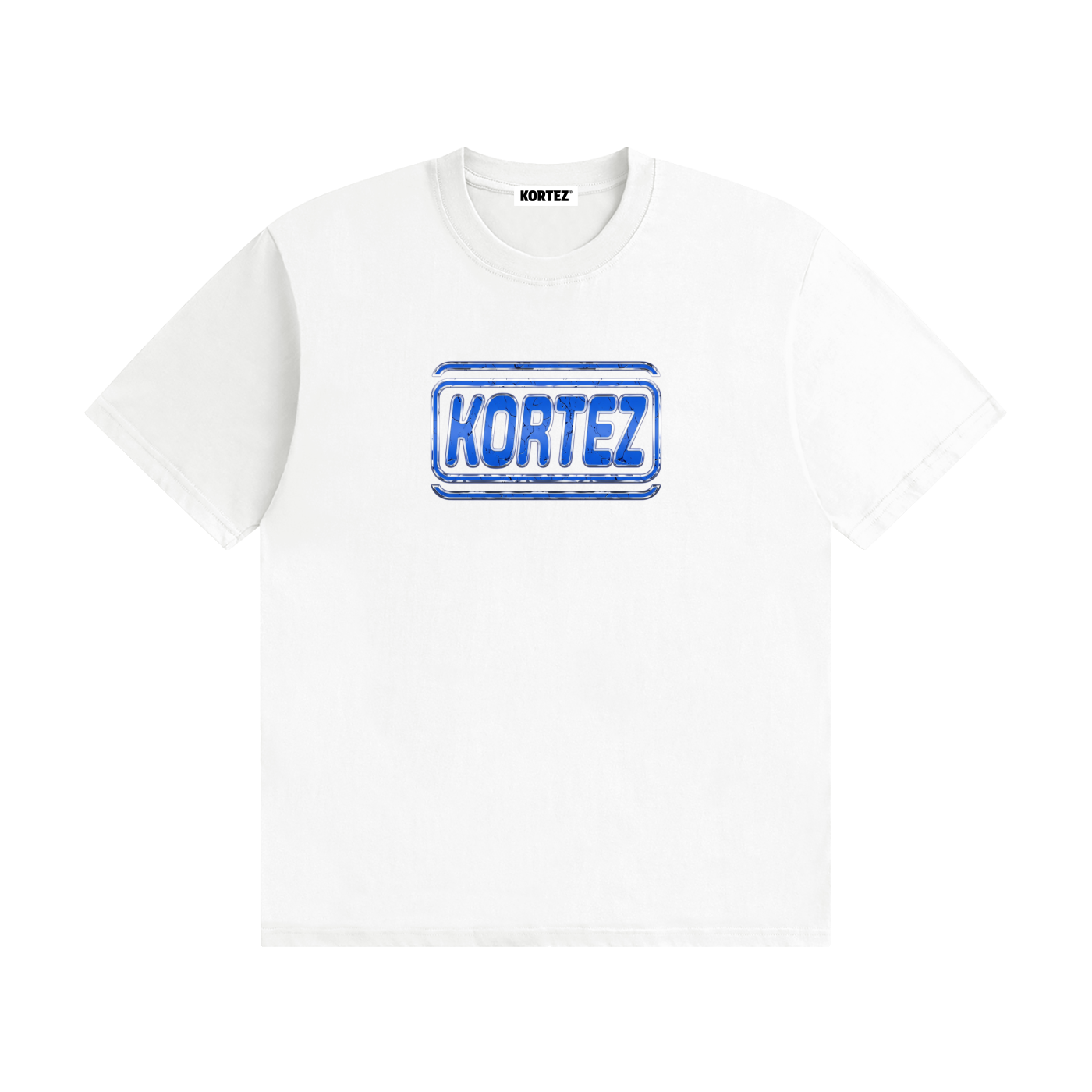 KORTEZ - Distressed Stamp Heavyweight Tee / White