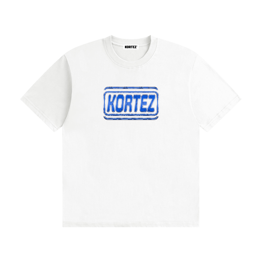 KORTEZ - Distressed Stamp Heavyweight Tee / White