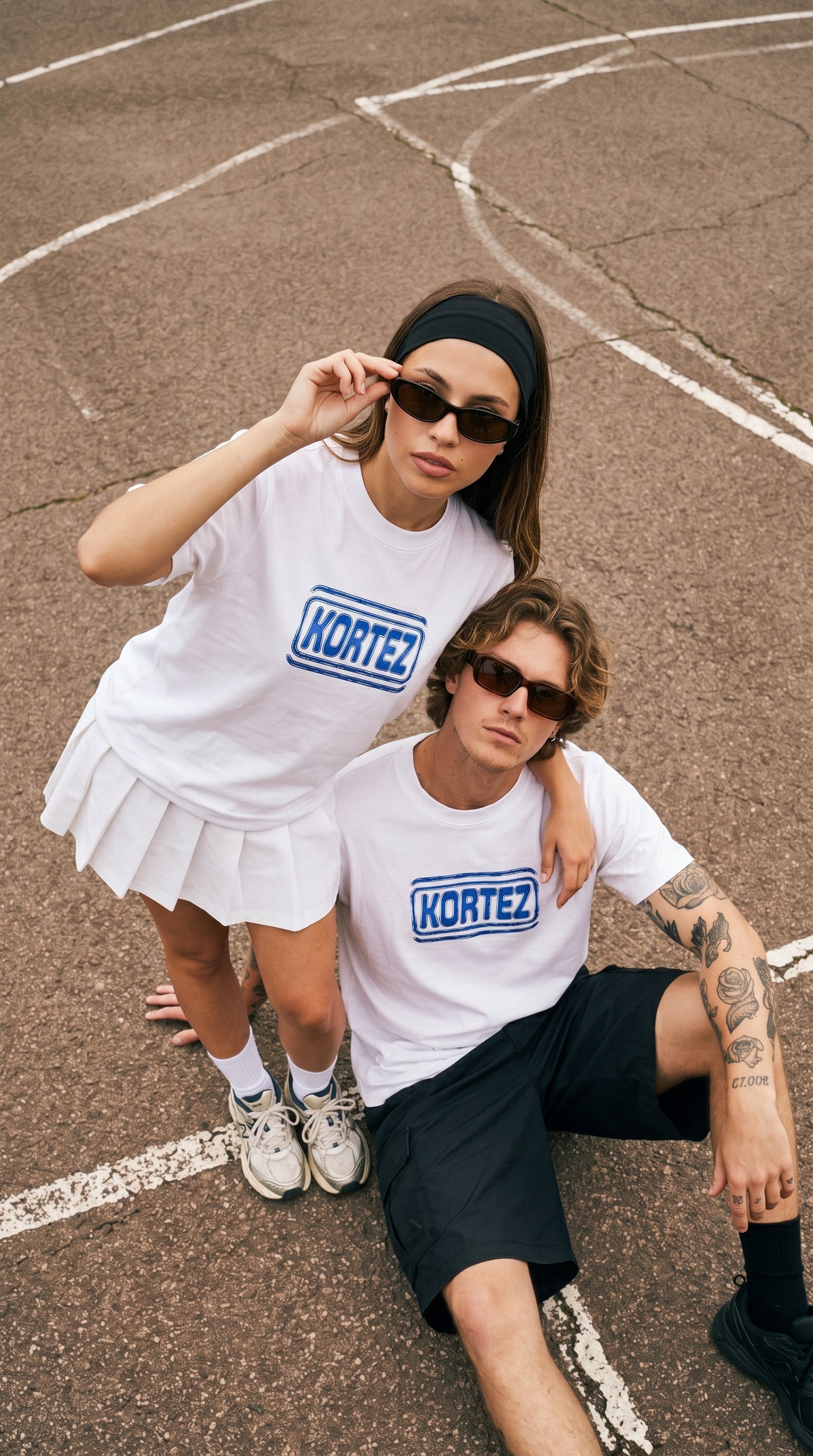 KORTEZ - Distressed Stamp Heavyweight Tee / White