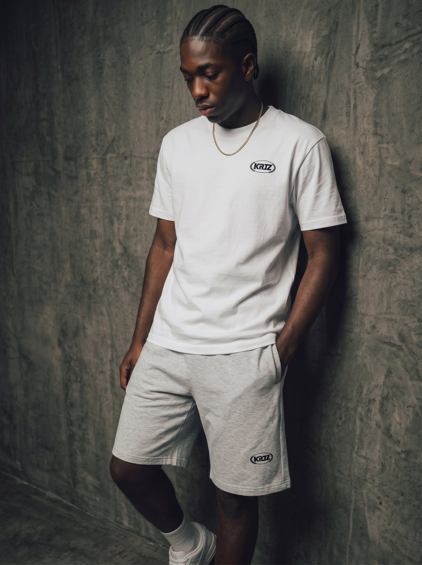 KORTEZ - Essential Heavyweight Shorts / Flower Gray
