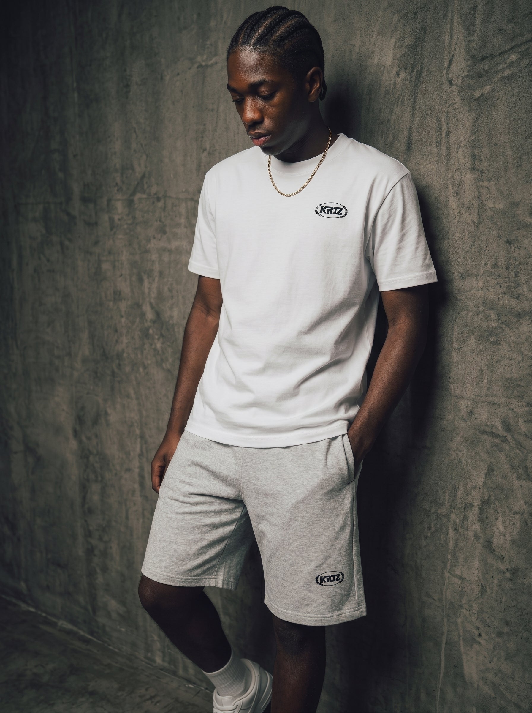 KORTEZ - Essential Heavyweight Shorts / Flower Gray