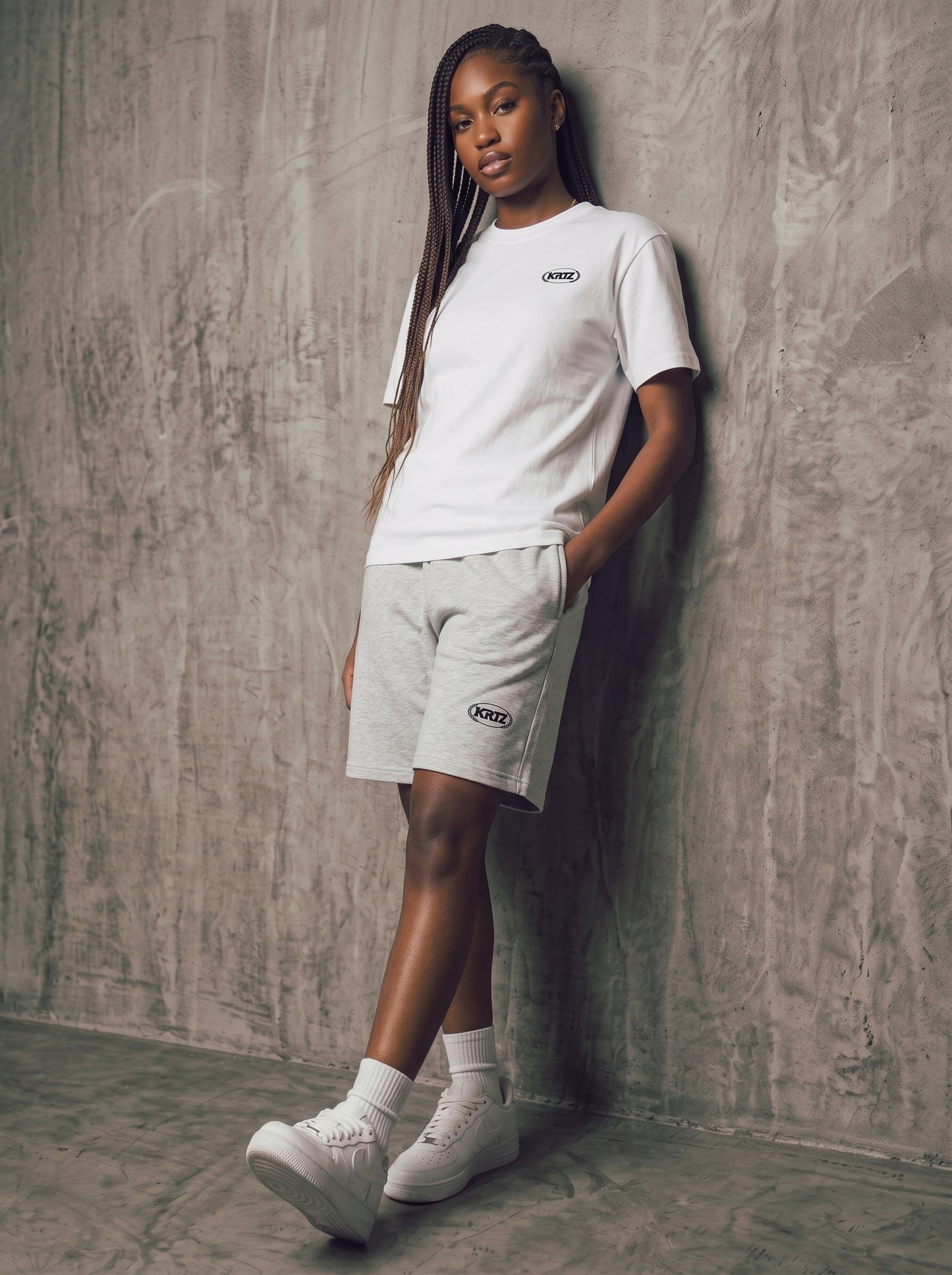 KORTEZ - Essential Heavyweight Shorts / Flower Gray