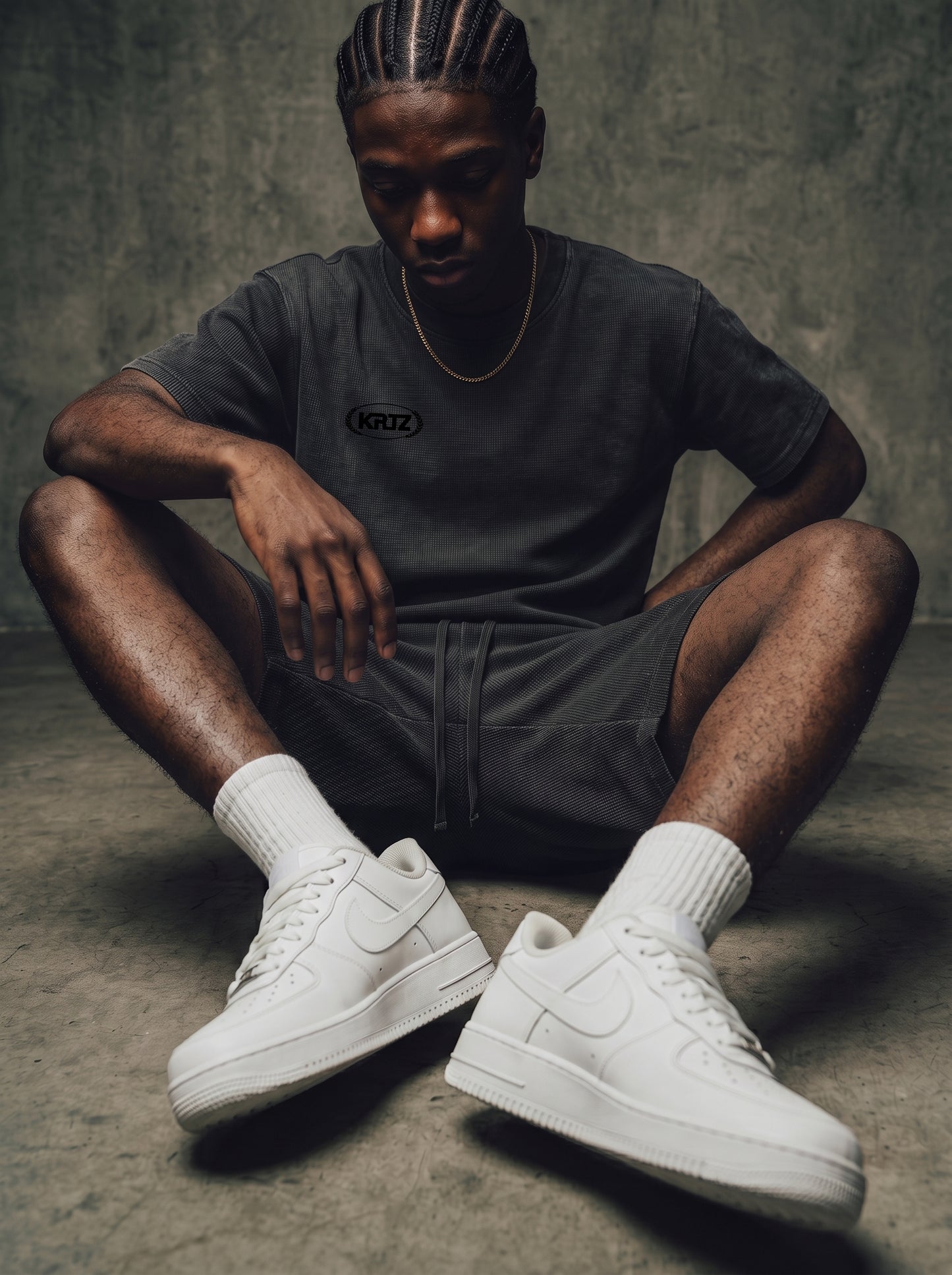 KORTEZ - Essential Waffle Knit Tee / Black