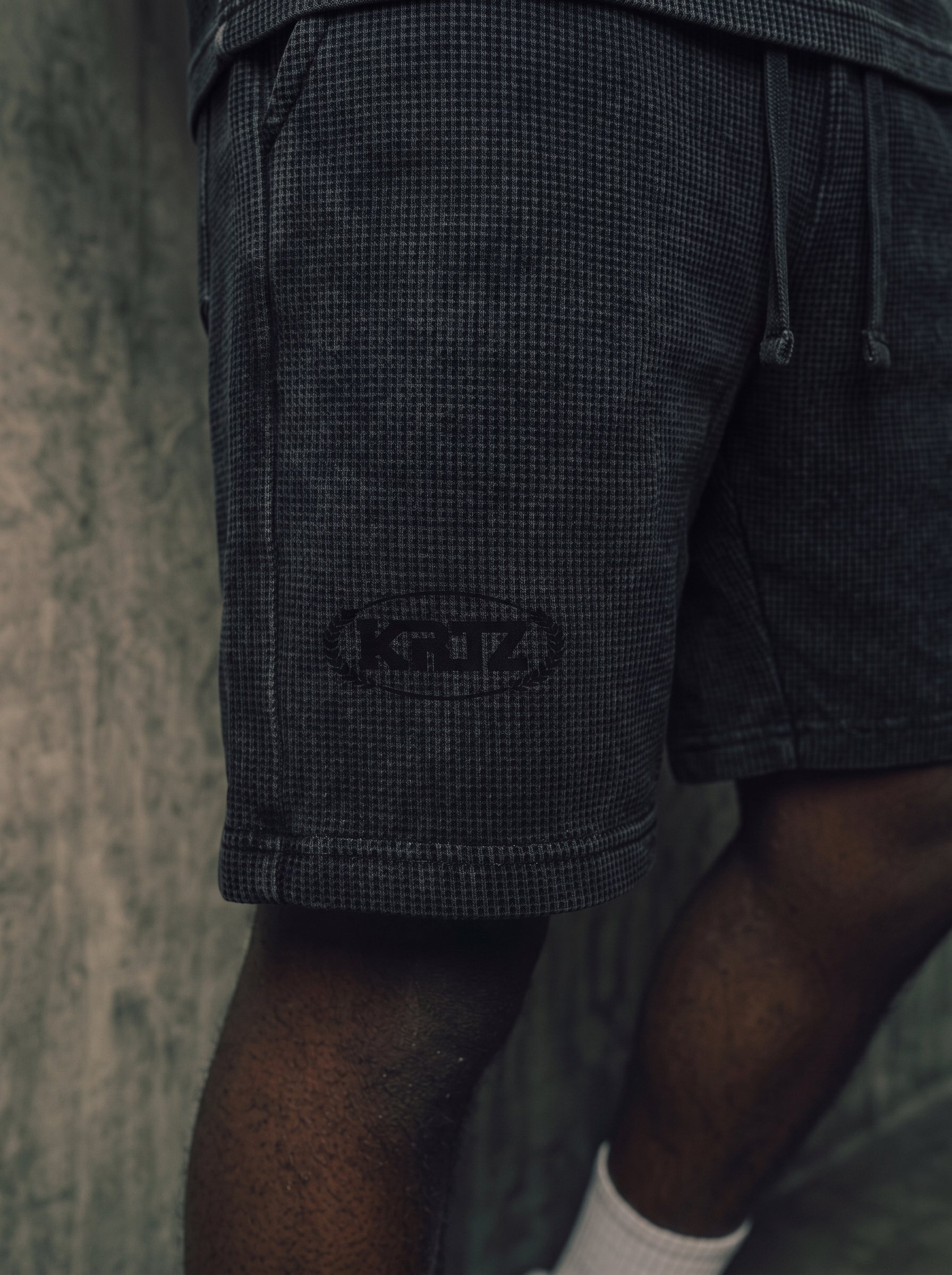 KORTEZ - Essential Waffle Knit Shorts / Black