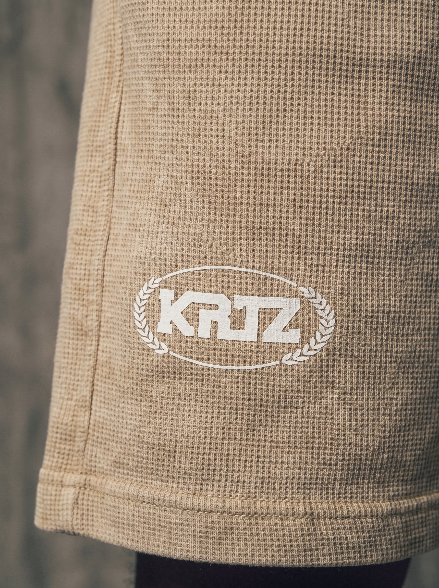 KORTEZ - Essential Waffle Knit Shorts / Light Apricot