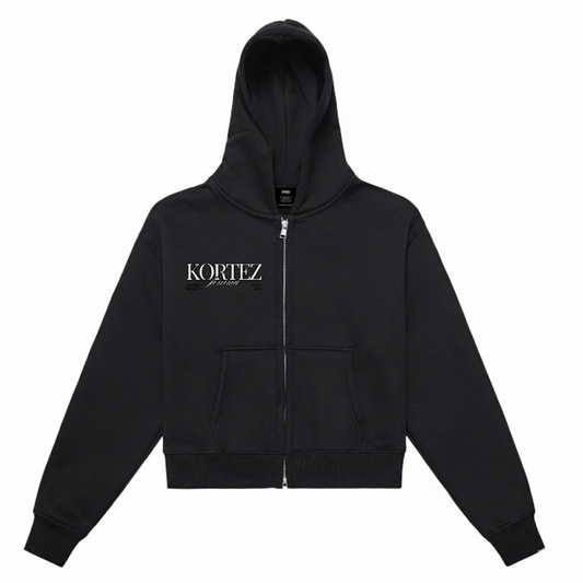KORTEZ - Femme Crop Fleece Zip / Black