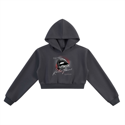 KORTEZ – Femme Essential Cropped Hoodie / Charcoal Gray