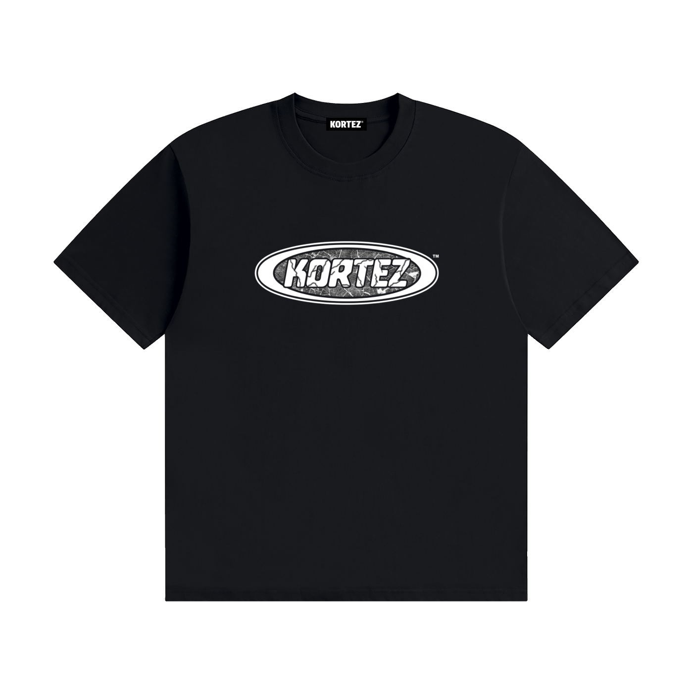 KORTEZ - Fractured Marble Heavyweight Tee / Black