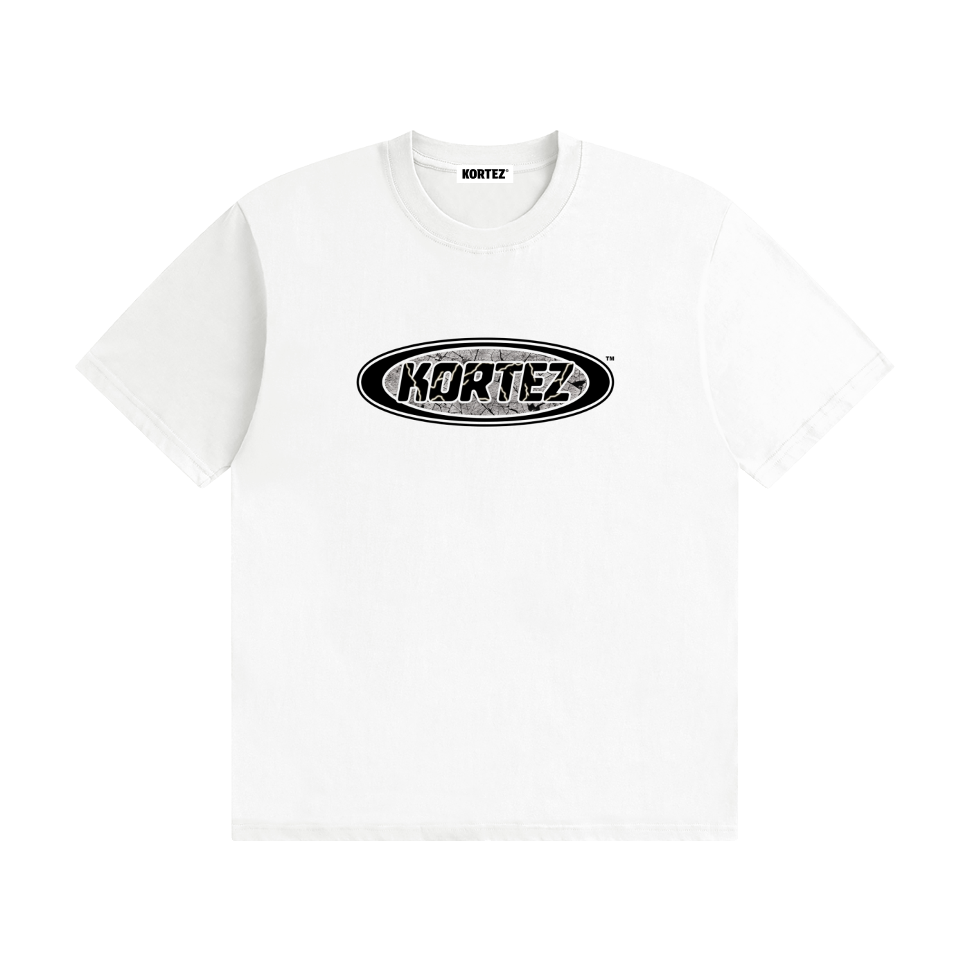 KORTEZ - Fractured Marble Heavyweight Tee / White