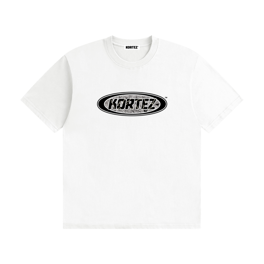 KORTEZ - Fractured Marble Heavyweight Tee / White