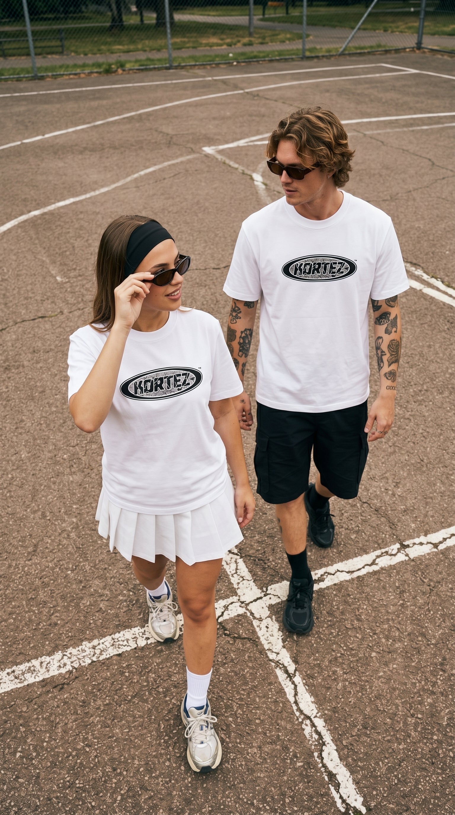 KORTEZ - Fractured Marble Heavyweight Tee / White