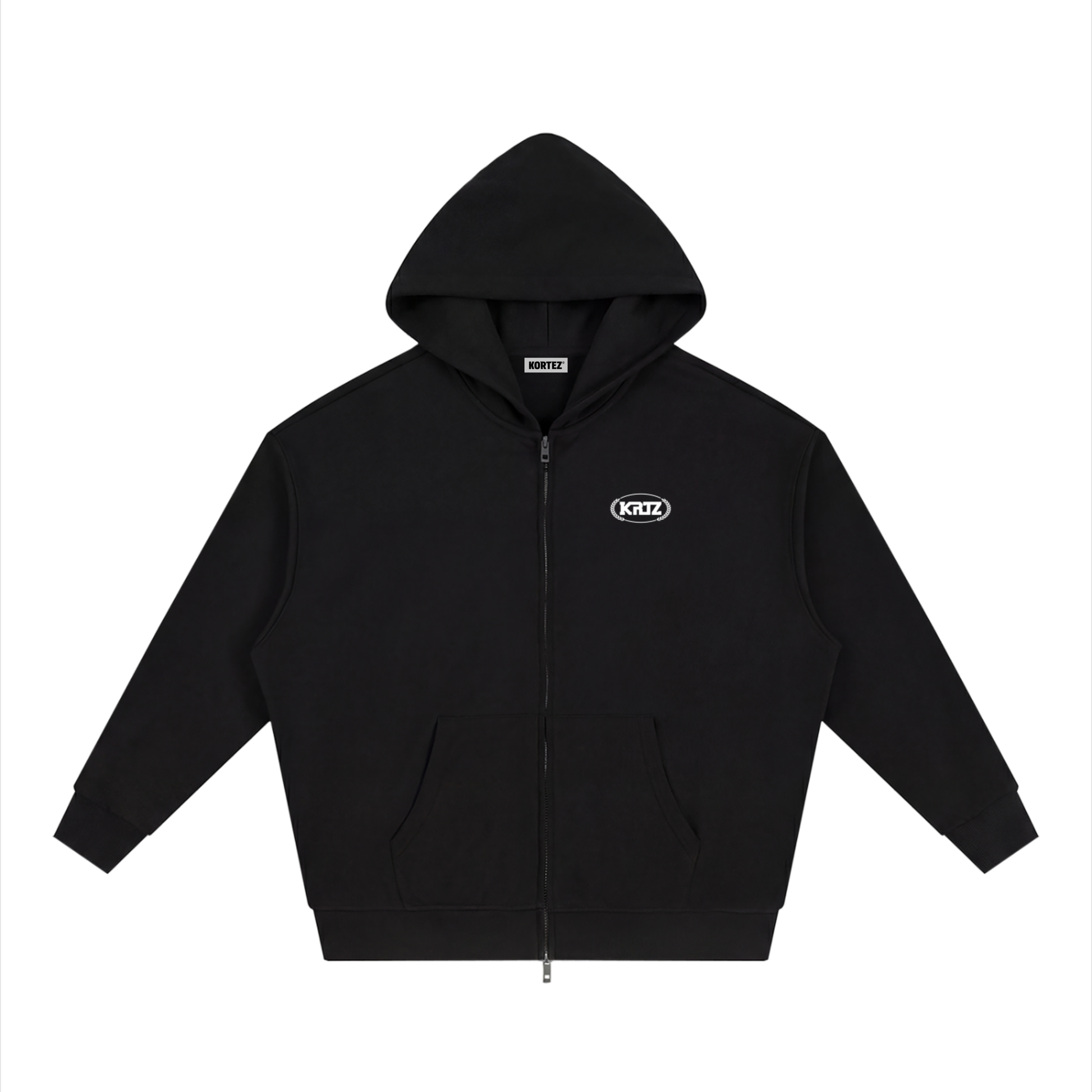 KORTEZ - Full Zip Hoodie / Black