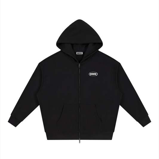 KORTEZ - Full Zip Hoodie / Black