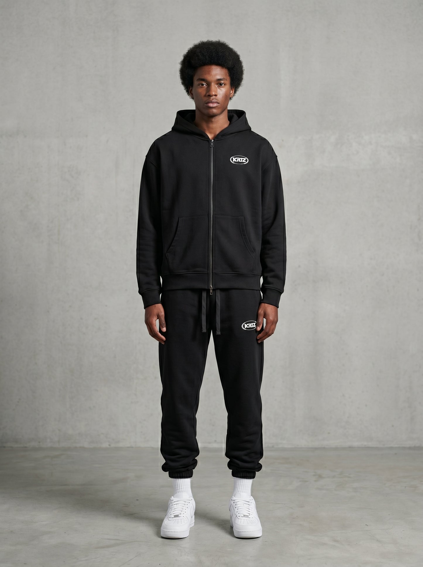 KORTEZ - Full Zip Hoodie / Black