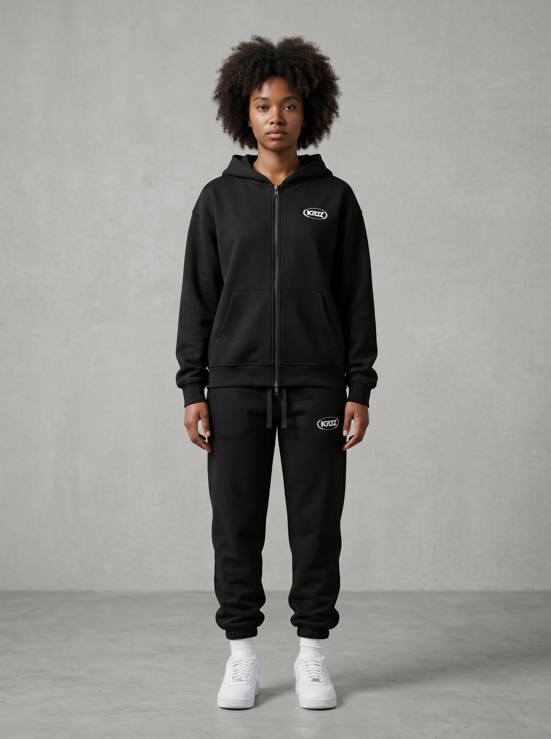 KORTEZ - Full Zip Hoodie / Black