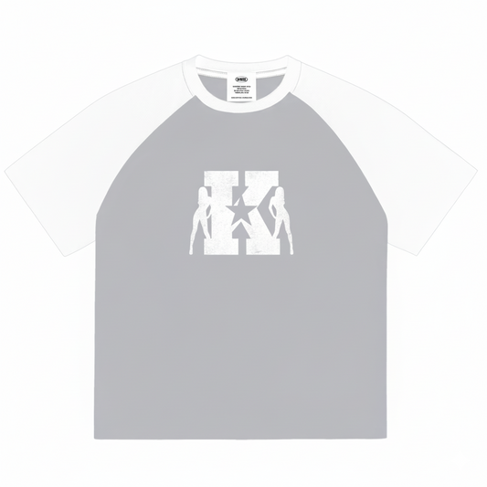 KORTEZ - Models Oversized Tee / Gray & White