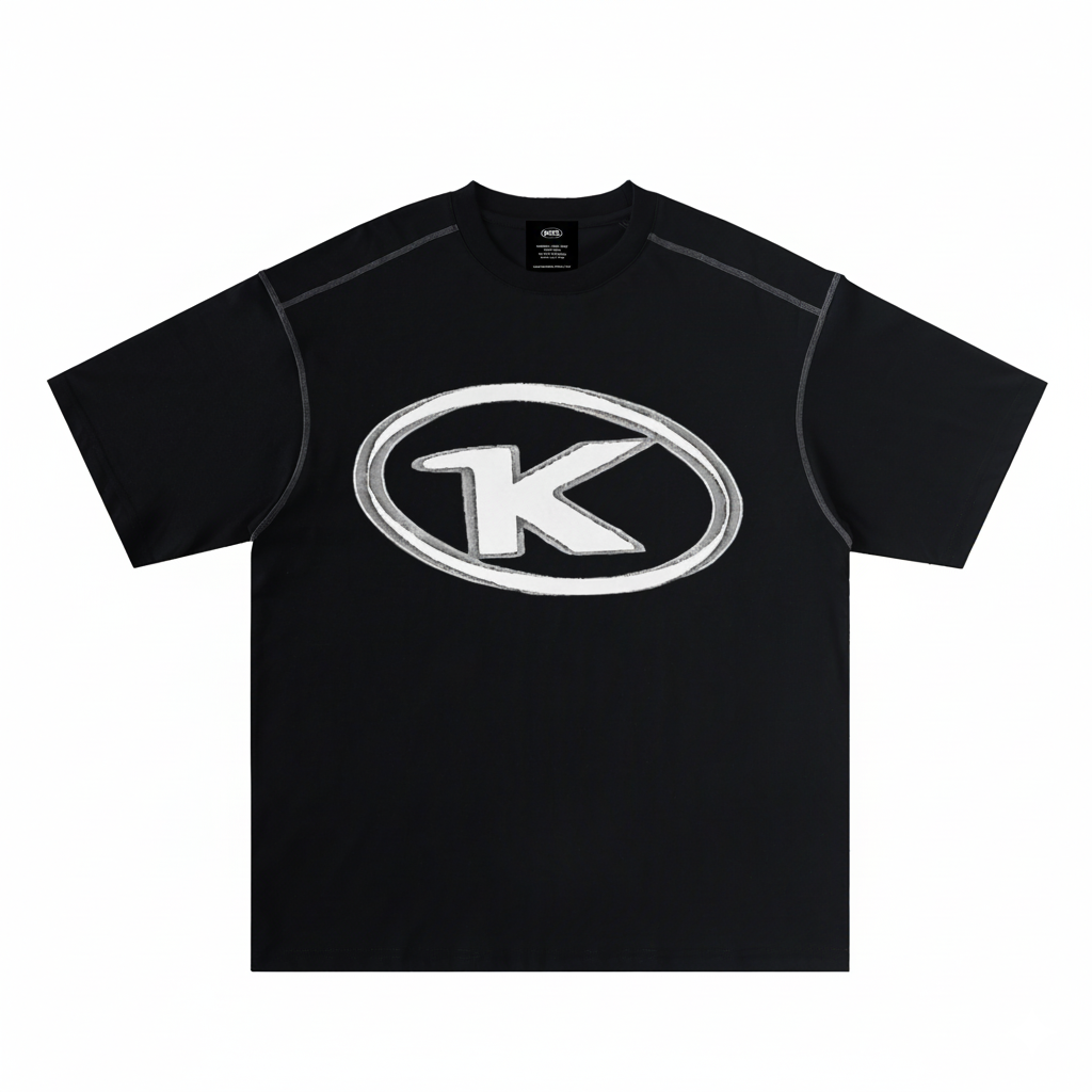 KORTEZ – Monogram Contrast Tee / Black