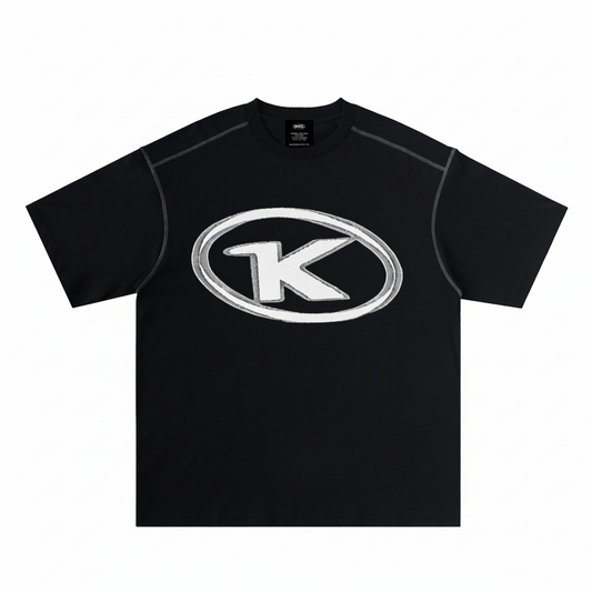 KORTEZ – Monogram Contrast Tee / Black