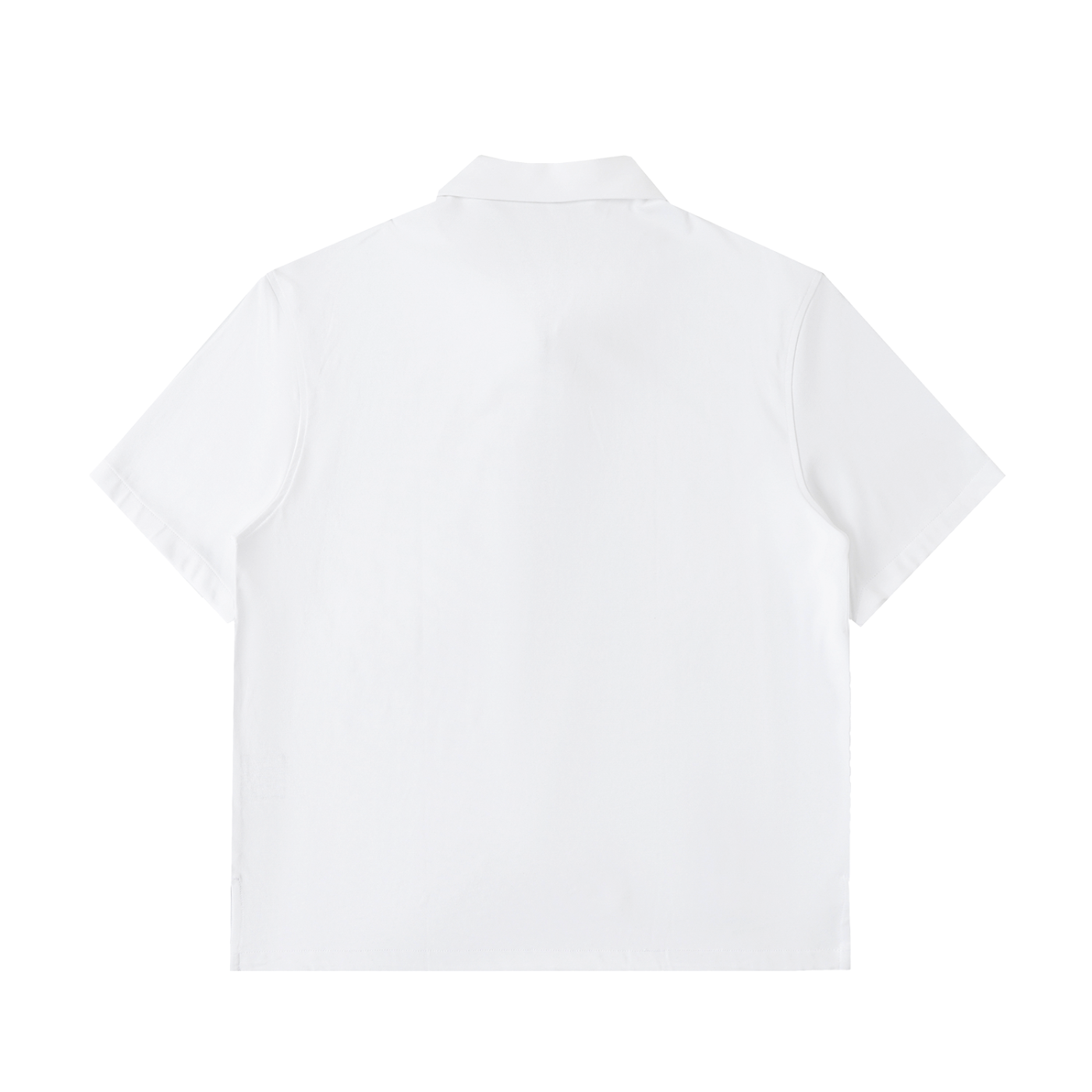 KORTEZ - Monogram Half-Zip Polo / White