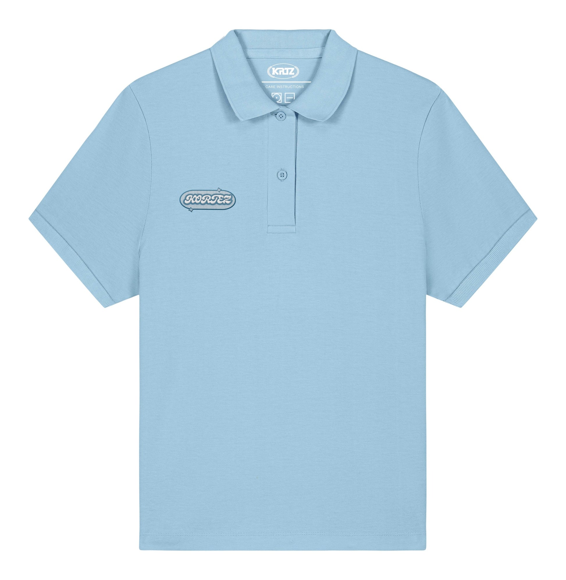 KORTEZ - Old School Badge Polo / Sky Blue