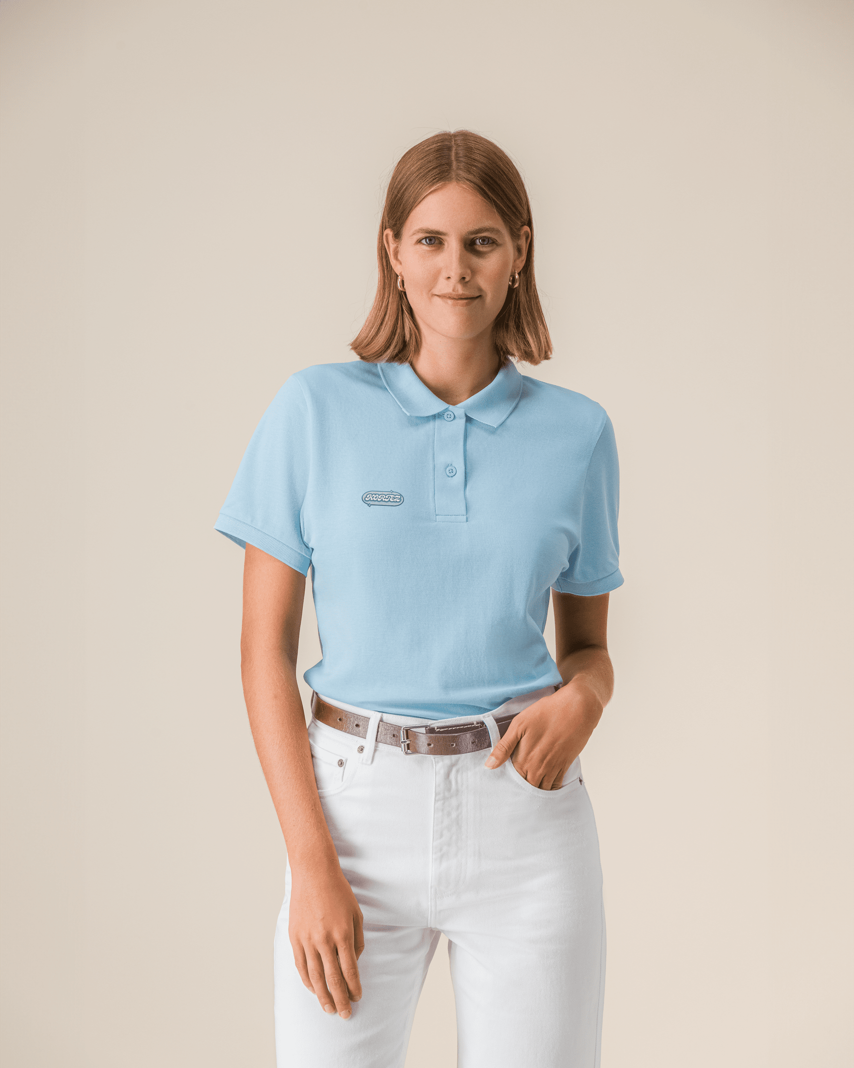 KORTEZ - Old School Badge Polo / Sky Blue