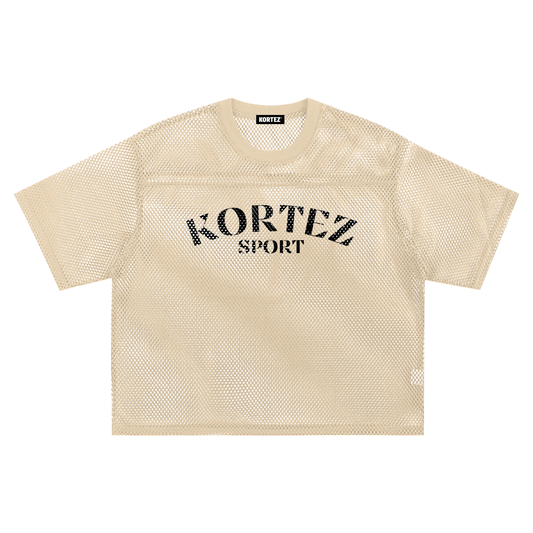 KORTEZ - See-through Net T-Shirt / Apricot