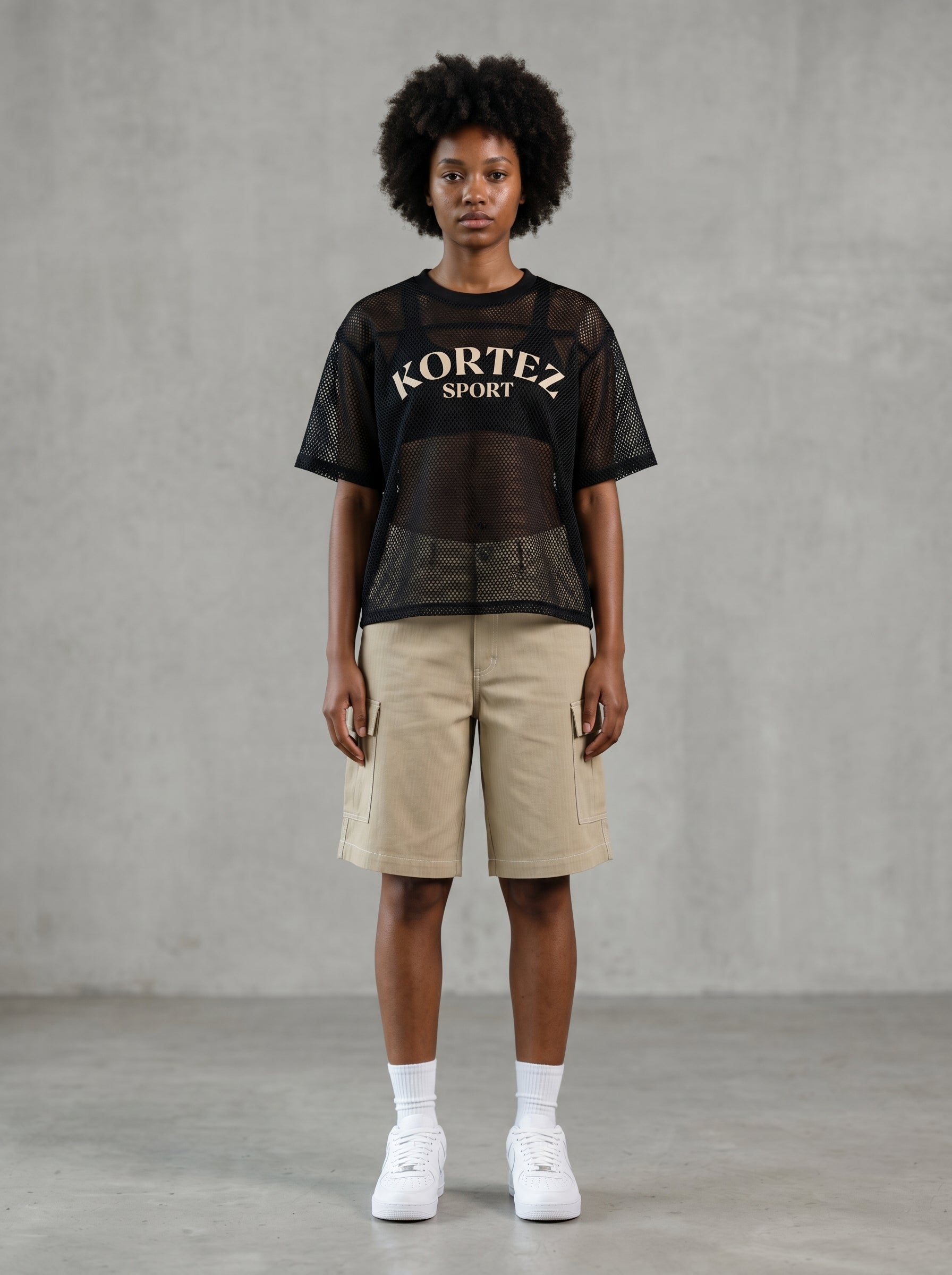 KORTEZ - See-through Net T-Shirt / Black