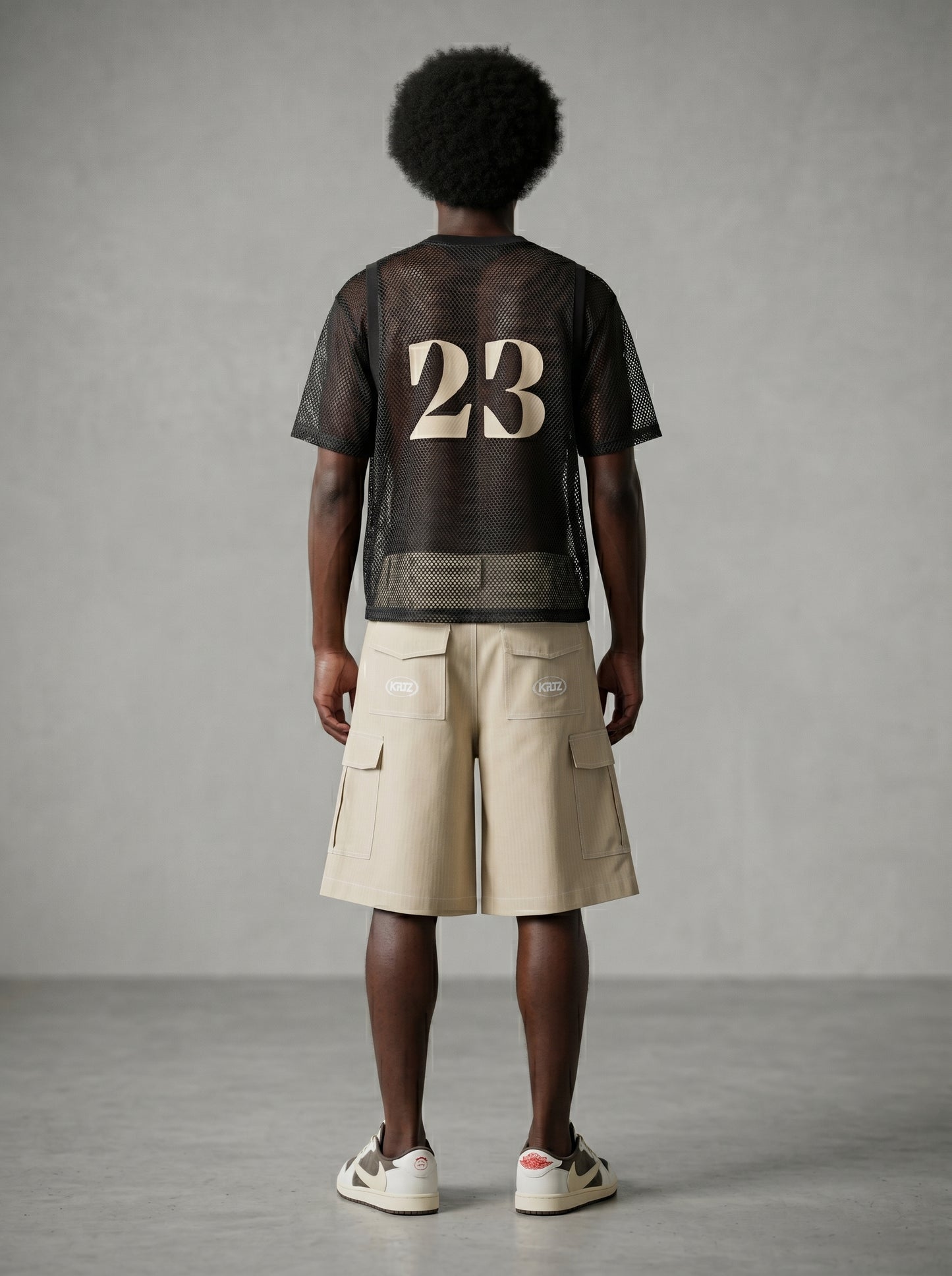 KORTEZ - See-through Net T-Shirt / Black